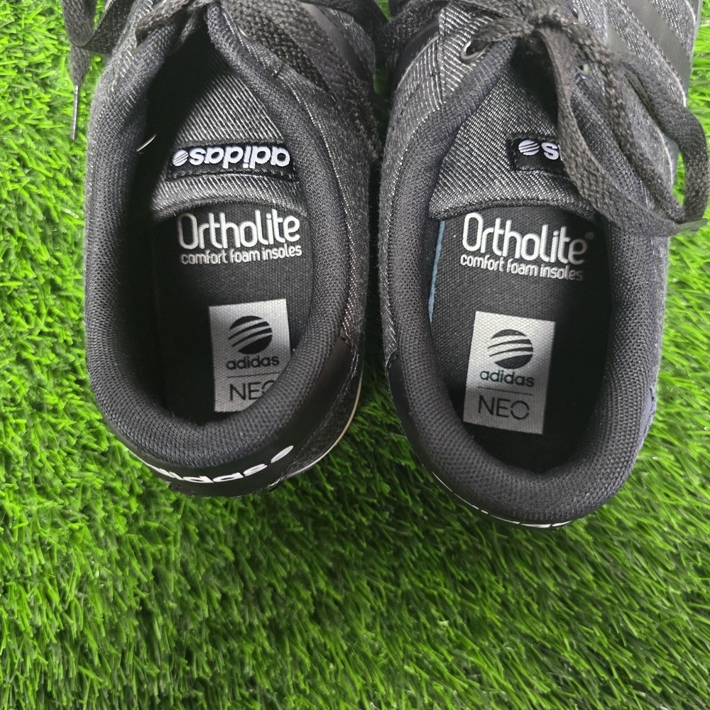 Adidas Neo Shoes Mens Size 12 Black Denim Ortholite Comfort Foam Sneakers Casual - Picture 12 of 13